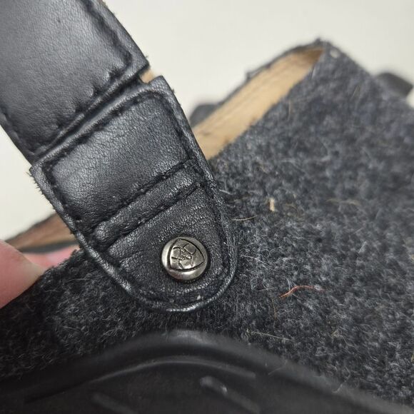 ARIAT Sport Wool Clog Mule Leather Strap Style 94039 Size 8.5 - Picture 12 of 15